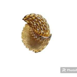 Vintage Gold Tone Intricate Phoenix Feathers Brooch